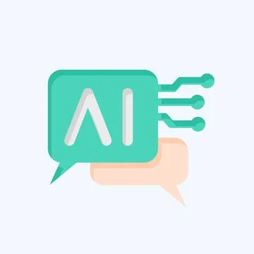 Icon Chat Bot 2. related to Artificial Intelligence symbol. flat style Stockillustratie