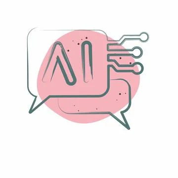 Icon Chat Bot 2. related to Artificial Intelligence symbol. Color Spot Style Stockillustratie