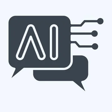 Icon Chat Bot 2. related to Artificial Intelligence symbol. glyph style Stock Illustration