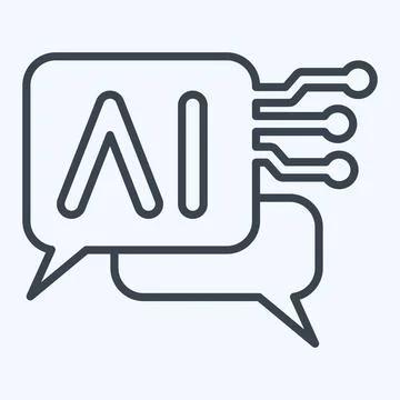 Icon Chat Bot 2. related to Artificial Intelligence symbol. line style Stockillustratie