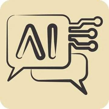Icon Chat Bot 2. related to Artificial Intelligence symbol. hand drawn style Stock Illustration