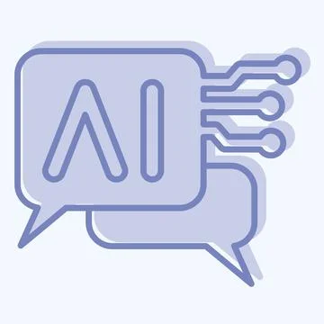 Icon Chat Bot 2. related to Artificial Intelligence symbol. two tone style イラスト素材