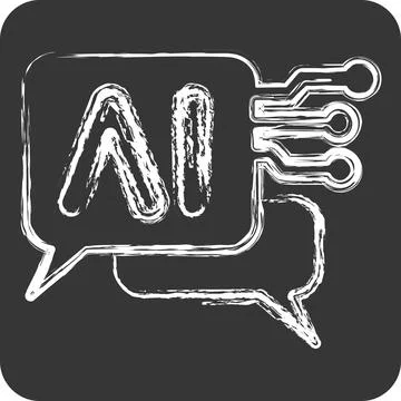 Icon Chat Bot 2. related to Artificial Intelligence symbol. chalk Style イラスト素材