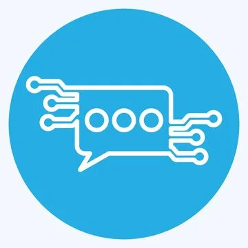 Icon Chat Bot. related to Artificial Intelligence symbol. blue eyes style Stockillustratie