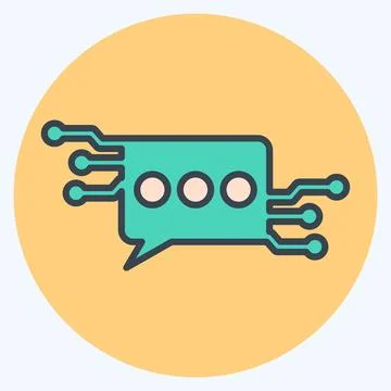 Icon Chat Bot. related to Artificial Intelligence symbol. color mate style Stockillustratie