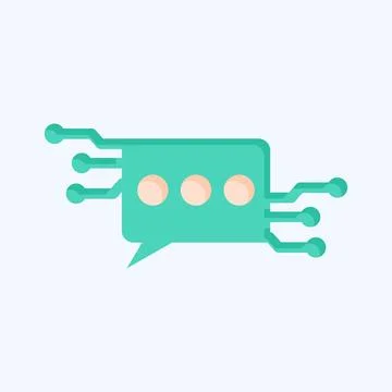 Icon Chat Bot. related to Artificial Intelligence symbol. flat style Stock Illustration