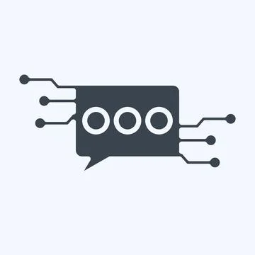 Icon Chat Bot. related to Artificial Intelligence symbol. glyph style Stock Illustration