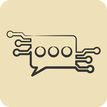 Icon Chat Bot. related to Artificial Intelligence symbol. hand drawn style Stockillustratie