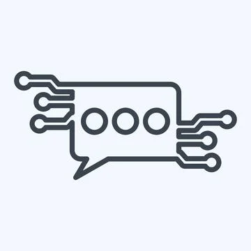 Icon Chat Bot. related to Artificial Intelligence symbol. line style Stock Illustration
