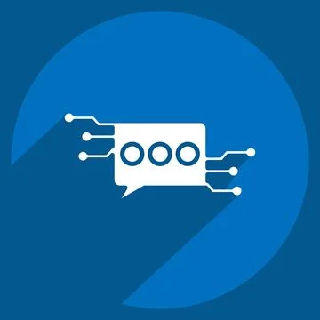 Icon Chat Bot. related to Artificial Intelligence symbol. long shadow style Stock Illustration