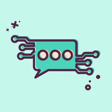 Icon Chat Bot. related to Artificial Intelligence symbol. MBE style Stock Illustration