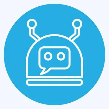 Icon Chatbot. related to Machine Learning symbol. blue eyes style. simple d.. 库存插图