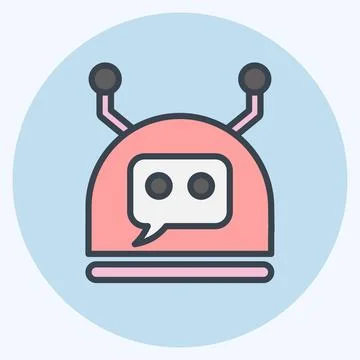 Icon Chatbot. related to Machine Learning symbol. color mate style. simple .. 스톡 일러스트