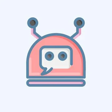Icon Chatbot. related to Machine Learning symbol. doodle style. simple desi.. 스톡 일러스트