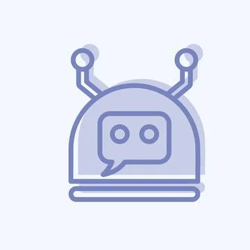 Icon Chatbot. related to Machine Learning symbol. two tone style. simple de.. Illustrazione stock