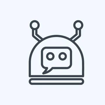 Icon Chatbot. related to Machine Learning symbol. line style. simple design.. イラスト素材