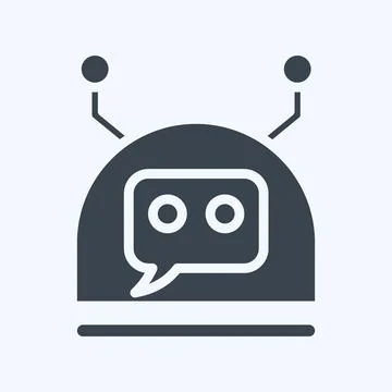Icon Chatbot. related to Machine Learning symbol. glyph style. simple desig.. 스톡 일러스트