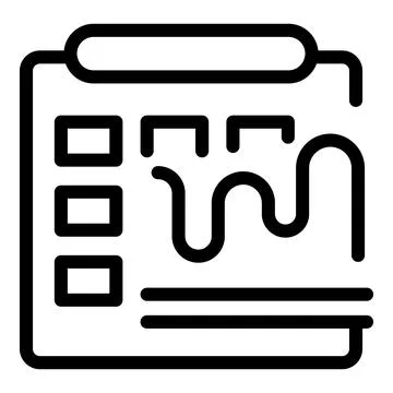 Icon of checklist with wavy lines Stock Illustration