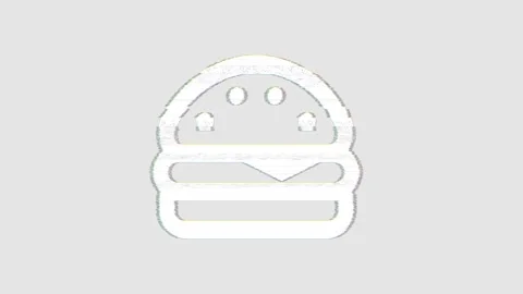 Icon cheeseburger is distorted. Glitch. Noise, chromatic aberration, geometric Video stock 305893314