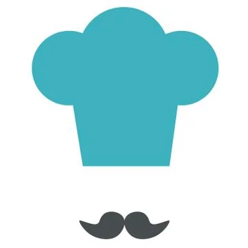 Icon of chef cooking hat and mustache Stock Illustration