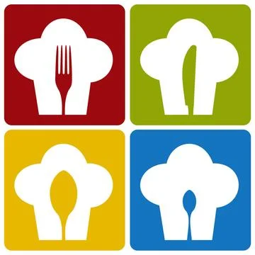 Icon chef restaurant set pattern. Chef icons. Chef hat silhouette pattern ... Stock Photos