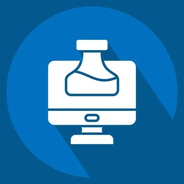 Icon Chemistry Tutorial. related to Learning symbol. long shadow style. sim.. Stock Illustration