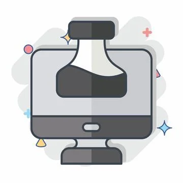 Icon Chemistry Tutorial. related to Learning symbol. comic style. simple de.. Stock Illustration