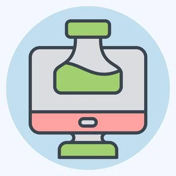 Icon Chemistry Tutorial. related to Learning symbol. color mate style. simp.. Stock Illustration