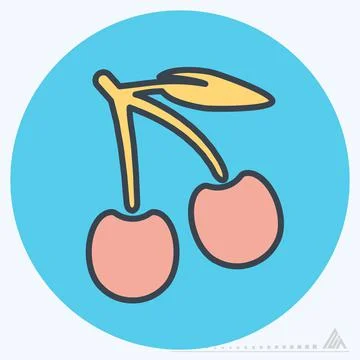 Icon Cherry - Color Mate Style Stock Illustration