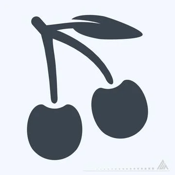 Icon Cherry - Glyph Style Stock Illustration