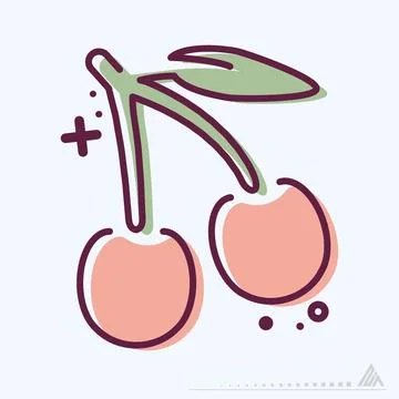 Icon Cherry - MBE Syle Illustrazione stock