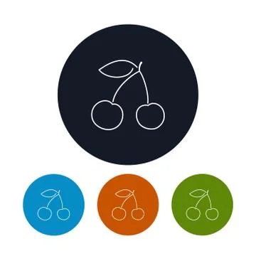 Icon  Cherry or Cherries 스톡 일러스트