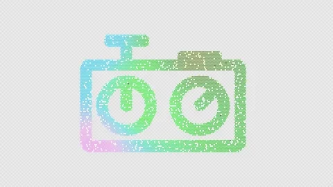 Icon chess clock is made up of LED square shapes that shimmer and flicker. There Vídeos de archivo 296729925