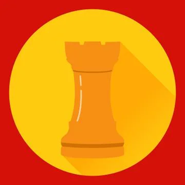 Icon of a chess figure the rook in flat style a vector. A design concept for  Stock Illustration
