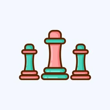 Icon Chess. suitable for education symbol. flat style. simple design editable Stock Illustration