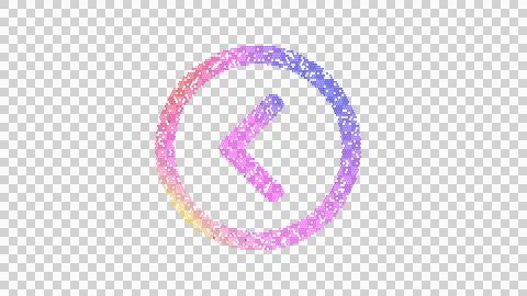 Icon chevron circle left is made up of LED square shapes. There are bright Illustrazione stock