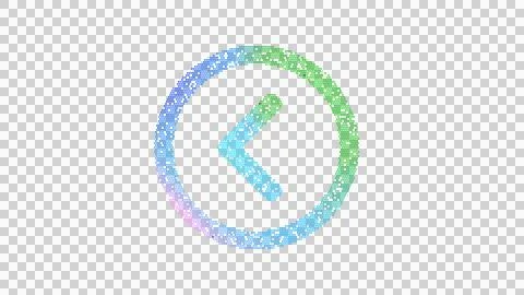 Icon chevron circle left is made up of LED square shapes. There are bright Illustrazione stock