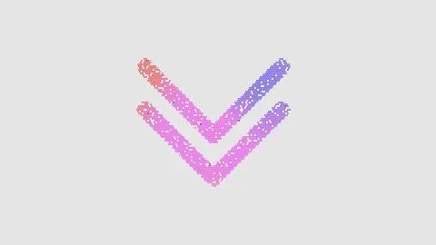 Icon chevron double down is made up of LED square shapes that shimmer and Stock Footage 296728119