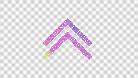 Icon chevron double up is made up of LED square shapes that shimmer and flicker. Stock Footage 296730422