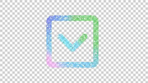 Icon chevron square down is made up of LED square shapes. There are bright Illustrazione stock