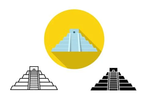 Icon of Chichen Itza in vector art Stock Illustration