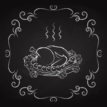 Icon of chicken fried Stock Illustration