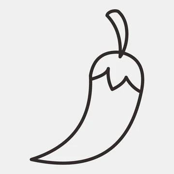 Icon chilli. Day of the dead celebration elements. Icons in line style. Goo.. Stock Illustration