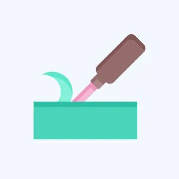 Icon Chisel. related to Carpentry symbol. flat style. simple design editabl.. Stock Illustration