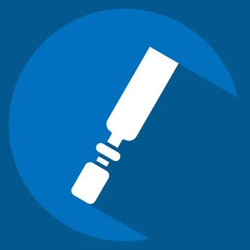 Icon Chisel. related to Repair Tools symbol. long shadow style. design editab 스톡 일러스트
