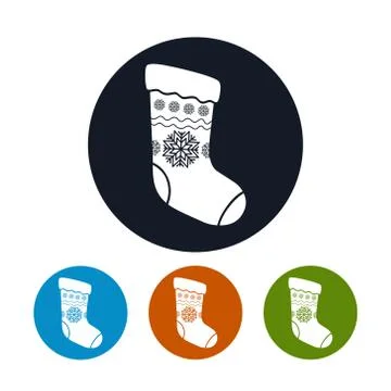 Icon of a Christmas Sock 스톡 일러스트