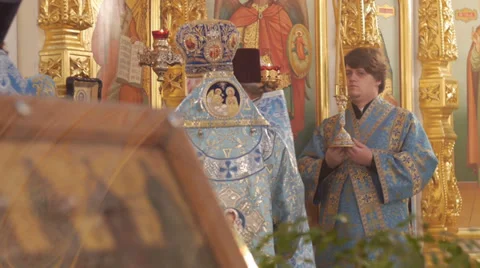 The icon in the church. Stock Footage 32197825