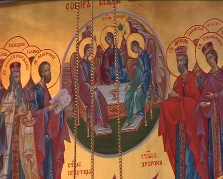 An icon in church Stock Footage 52421834
