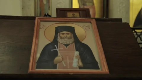 Icon in the Church Stock Footage 70471765