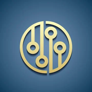 Icon circuit. Flat graphics. Illustrazione stock
